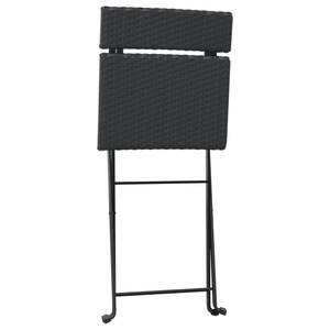Ensemble de 4 chaises de bistrot pliantes en rotin PE noir, mobilier de patio en acier thermolaqué - Product Image 5