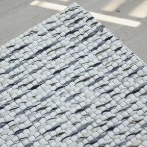 Alfombra de Lana Hecha a Mano, Alfombra Moderna Negra y Blanca con Textura, Alfombra Contemporánea Tejida a Mano para Sala de Estar y Dormitorio - Product Image 2