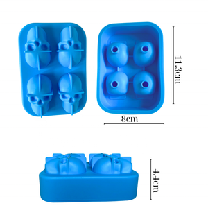 <b>Ice</b> Cube <b>Tray</b> 4-cavity Silicone Easy-Release & Flexible <b>Ice</b> Cube Maker <b>Tray</b> for Freezer Moulds - Product Image 6