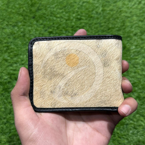 Natural Cowhide Leather Wallet Hair On Hide <b>Slim</b> Handmade Bifold Wallet <b>Card</b> <b>Holder</b> Leather Wallet Compact Practical Design - Product Image 1