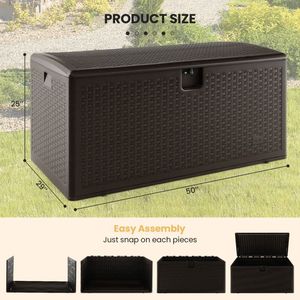 Contenitore di Stoccaggio Esterno Chiudibile da 120 Galloni in Plastica PP per Attrezzi da Garage, Cucina, Alimenti, Viaggi - Product Image 4