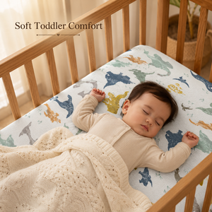 Drap-housse pour lit bébé en coton biologique |   Housse de matelas tricotée douce et respirante pour chambre d'enfant, literie personnalisée sur mesure - Product Image 2