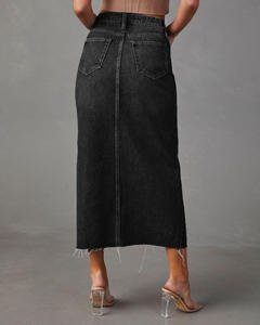 Customized New Mid to Long Slit Denim Skirt for Women - Product Image 3