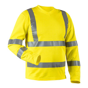 Hi Vis Lightweight Breathable Fabric High Visibility T-<b>Shirts</b> Workwear Reflective Safety Long Sleeve Construction T-<b>Shirts</b> - Product Image 5