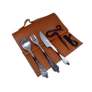 Jexmoo Juego de Cuchillos Medievales Hechos a Mano de 3 Piezas, Acero al Carbono Forjado Trenzado, Cuchillos de Cocina Multifuncionales DIY - Product Image 4