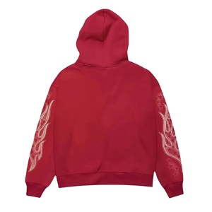 Sudadera con Capucha Estampada con Fuego Flotante, Unisex, Estilo Urbano Oversize, Diseño de Ángel de Llama Negra, Impresión por Sublimación, Corte Regular - Product Image 4
