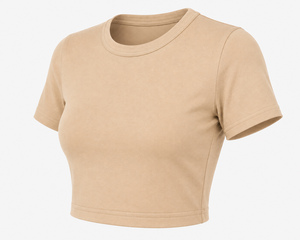 Custom <b>Loose</b> Fit Crop T-<b>Shirt</b> <b>Women</b> Breathable Eco-Friendly Canvas Fabric 100% Cotton Urban Fashion Top Bulk Order - Product Image 2