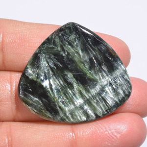 Seraphinite หินอัญมณีทรงสามเหลี่ยมหินอัญมณีทรงหลวมธรรมชาติ - Product Image 2
