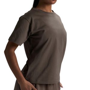 Camiseta Oversize de Streetwear para Mujer, Holgada, Casual, de Manga Corta, Cuello Redondo, Lisa, Básica, Fabricante OEM ODM, Venta al por Mayor Personalizada - Product Image 2
