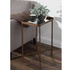 Mesa de Centro Moderna de Metal con Tapa de Vidrio Espejado, Muebles Contemporáneos para Sala de Estar - Product Image 6