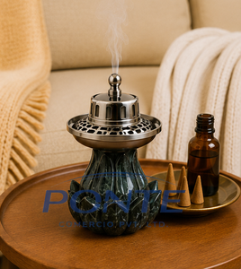 Handcrafted Lotus Brass Dhoop Dani Antique Finish Incense Burner For Home Purification Meditation And Bakhoor Aromatherapy <b>Decor</b> - Product Image 4