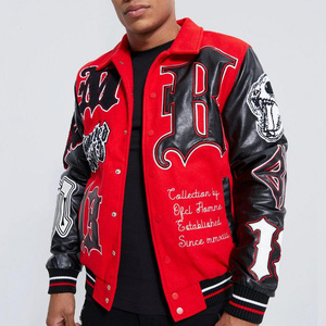High Quality Varsity <b>Jacket</b> Winter Custom Logo Embroidery Design <b>Men's</b> Varsity Baseball <b>Jacket</b> Closure OEM Bomber <b>Jacket</b> - Product Image 6