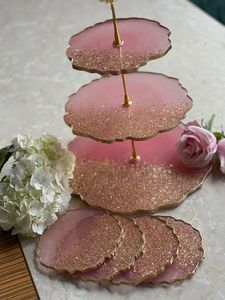 Super glam geode style <b>3</b> <b>tier</b> <b>cake</b> <b>stand</b> resin made - Product Image 4