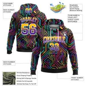 Sweat-shirt personnalisé pour homme avec circuit imprimé, nom et numéro, design par sublimation, respirant, tricoté, décontracté, automne - Product Image 5