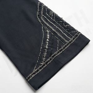 2025 OEM Kimono Abaya pour femmes musulmanes, en tissu polyester épais, doux et très extensible, col en V, manches longues, pour fêtes, Ramadan, mariages - Product Image 5