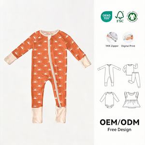 Fabricant sur mesure, Combinaisons ultra douces en <span class=keywords><strong>bambou</strong></span> 95% et élasthanne 5%, Pyjamas pour bébé en <span class=keywords><strong>bambou</strong></span>, Vêtements pour bébé en <span class=keywords><strong>bambou</strong></span> - Product Image 1