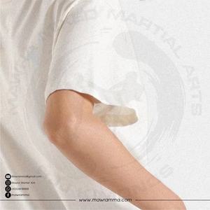 Camiseta de Manga Corta con Cuello Redondo, Color Sólido, Logotipo Personalizado, Estilo Urbano, Tejido Grueso de Poliéster/Algodón, Hombros Caídos, Unisex - Product Image 6