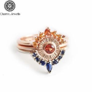 Charm_Jewells Women's Rose <b>Gold</b> Plated Moissanite <b>Cocktail</b> <b>Ring</b> Flower Design Prong Setting Classic Engagement IGI Certified - Product Image 4