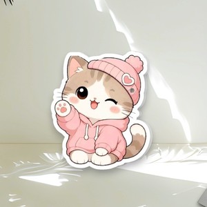 แผ่นแม่เหล็กติดขนตาอะคริลิคทรงดอกไม้สีชมพูน่ารัก พร้อมฮู้ดดี้ลายแมว  สำหรับต่อขนตา  รับผลิตแบรนด์ส่วนตัว - Product Image 3
