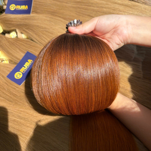 ผมต่อแบบเคราติน RUSA 100% เส้นผมมนุษย์แท้ สีส้มแดง ปลายหนา ปลายแบนเล็ก - Product Image 2