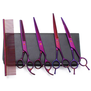 Juego de Tijeras Profesionales de 7 Pulgadas para Recortar Mascotas, Ligeras y Ergonómicas, Kit de Peluquería Canina para Uso Veterinario y en Salones - Product Image 2
