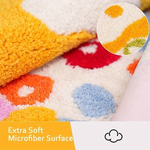 Tappeti Colorati per Camera da Letto con Motivi Cartoon, Super Morbidi, Antiscivolo, Set di Tappetini Floreali Carini e Belli - Product Image 3