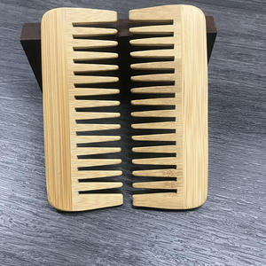 Brosses à cheveux en bois de neem et bambou avec logo personnalisé, vente en gros, peigne large, brosse démêlante en bambou pour cheveux bouclés - Product Image 1