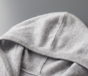 Sudadera con capucha tipo cárdigan de invierno para hombre, personalizada al por mayor, con cierre de cremallera, 100% cachemira, forro polar cómodo - Product Image 3