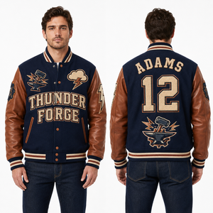 เสื้อแจ็คเก็ต Letterman สไตล์เรโทร เสื้อทีม เสื้อสตรีทแวร์ เสื้อกีฬา ยูนิเซ็กส์ สำหรับผู้ชาย ผู้หญิง เด็ก วัยรุ่น วิทยาลัย ชมรม โรงเรียน ทีม  แขนเสื้อหนังซาติน - Product Image 4