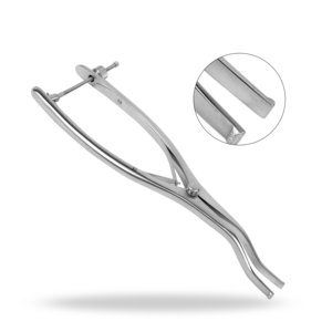 Écarteur de lamelles offset avec broche de verrouillage, instrument chirurgical standard pour la colonne vertébrale - Product Image 1