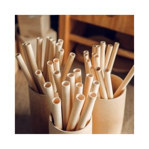 <b>Reusable</b> Biodegradable Eco-Friendly Recyclable Organic Natural Bamboo Drinking <b>Straw</b> Durable 200mm Length 8mm Inner Diameter - Product Image 1