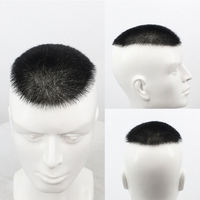 Prothèse capillaire pour homme en cheveux naturels, base en dentelle et PU intégral, raie centrale, cheveux indiens Remy lisses, densité 100%, nœuds invisibles, Style 2
