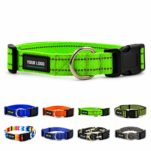 Nylon Reflective Dog <b>Collar</b> OEM ODM Custom Logo Adjustable Pet <b>Collar</b> Direct Manufacturer - Product Image 1