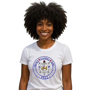 Camiseta Personalizada para Mujer de la Hermandad Griega Sigma Gamma Rho, con Gráfico de Letras, Manga Corta, Cuello Redondo, Informal - Product Image 1