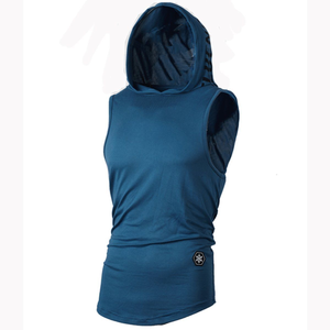 Tan Top Plus Size Bodybuilding <b>Stringer</b> Custom Logo Blank Gym Fitness Shirt Men's Sleeveless Hooded tank Top - Product Image 1