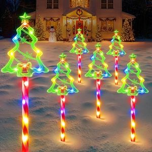 Christmas Solar Garden <b>Lights</b> 10 Modes 78 <b>LED</b> Outdoor Pathway Decorations Waterproof Candy Stake <b>Lights</b> for <b>Tree</b> for Outdoor - Product Image 1