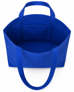 Solid Blue Canvas Tote <b>Bag</b> Minimalist Style All Seasons Shopping <b>Bag</b> - Product Image 6