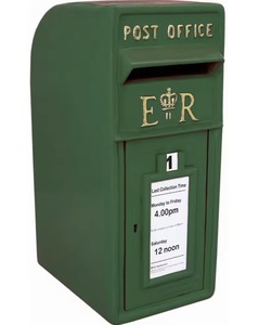 Unicorn <b>Cast</b> Iron Post Office Blue Plastic Mailbox Vintage Style Front Access Key Lock Durable <b>Powder</b> Coated Free-Standing - Product Image 3