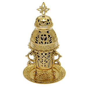 Quemadores de Incienso de Latón |   Porta Incienso Ornamentado para Iglesia con Tapa – DOUBLE VEE EXPORTS - Product Image 1