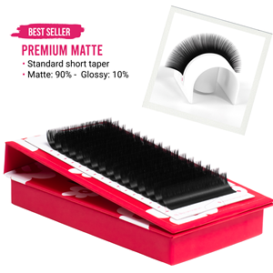 Charmlash Fournitures pour extensions de cils en gros, plateaux de cils noir mat, cils courbés CC, diverses épaisseurs, marque privée - Product Image 1