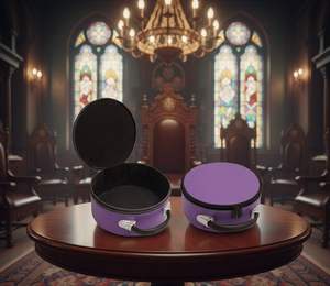 Freemason Masonic Fez Cap Case – Premium Imitation Leather, Portable <b>Hat</b> Storage & Display <b>Box</b> (Purple) - Product Image 2