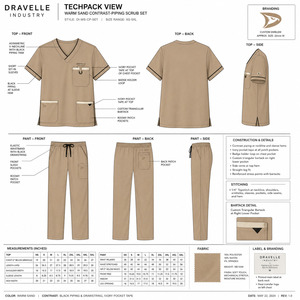 Tenue d'infirmière OEM extensible 4 directions avec logo personnalisé, uniforme d'hôpital élégant pour femmes - Product Image 5