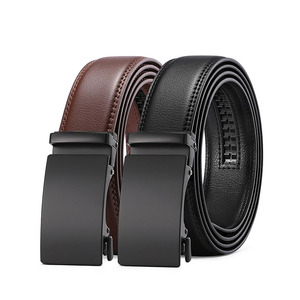 Men's Casual <b>Cow</b> Hide Wide Breathable Work Business <b>Dress</b> Belt Classic 3D Alloy Buckle Solid Pattern - Product Image 3