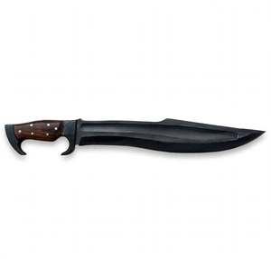 Couteau utilitaire artisanal en acier à haute teneur en carbone, finition oxyde noir, lame droite avec manche en noyer, OEM - Product Image 6