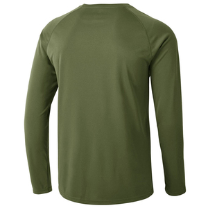 Camiseta de Manga Larga Lisa de Alta Calidad para Hombre, Poliéster/Algodón, Antiarrugas, Secado Rápido, Transpirable - Product Image 2