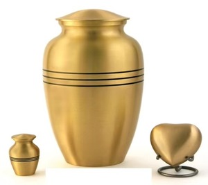 Handcrafted American Brass Cremation Urn for Human Ashes Adult Memorial Gold <b>Black</b> Finish <b>Heart</b> Keepsake Decorative Funeral - Product Image 2
