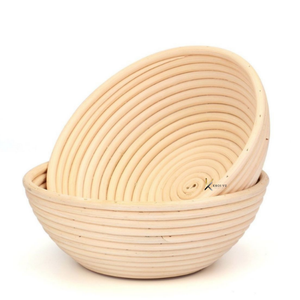 Rattan <b>Bread</b> Proofing <b>Basket</b> Set With Liner Cloth 5 Inch Sourdough Baking <b>Baskets</b> of 2 Banneton Vietnamese Origin - Product Image 2