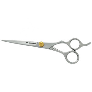 Ciseaux de barbier professionnels en argent avec vis de réglage dorée, Apto Enterprises, couleur personnalisée, fabriqués en acier inoxydable allemand de qualité supérieure - Product Image 6
