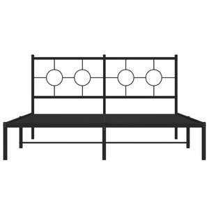 Cadre de lit king-size industriel 59x79 pouces en acier noir - Product Image 5