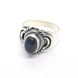 Bague en pierre de labradorite, bijoux de haute qualité, bagues de fiançailles et de mariage pour femmes, bagues éternité en vermeil - Product Image 2